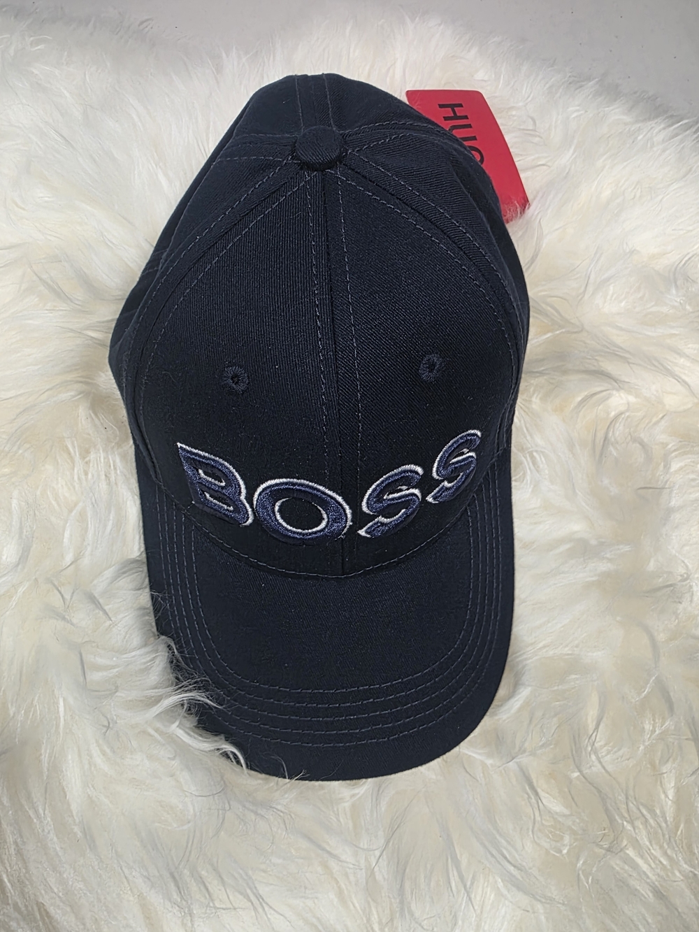 Hugo Boss Navy Baseball Cap with Embroidered Logo